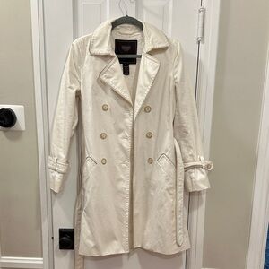 Coach Cream Double-Breasted Trench Coat